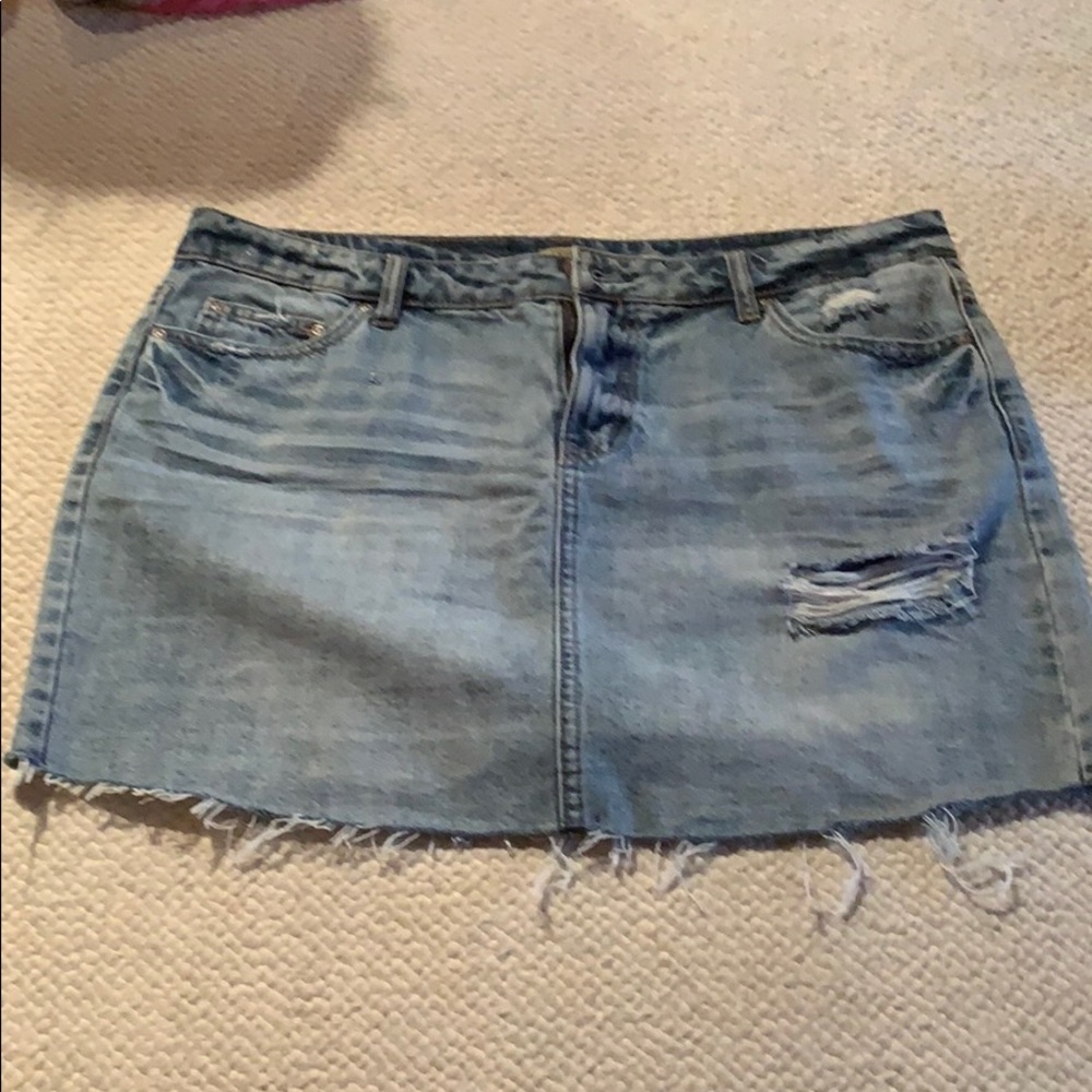 True craft ripped jean skirt!